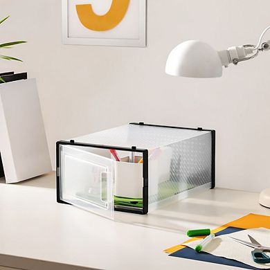 Set of 12 Shoe Storage Boxes Organizers, Stackable And Foldable For Sneakers