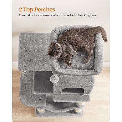 Cat Tree With Scratching Posts, Hammock, Plush Perch, Cat Activity Center