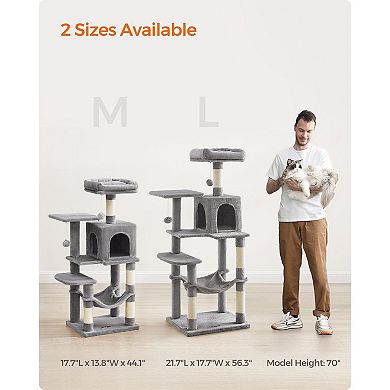 Cat Tree With Scratching Posts, Hammock, Plush Perch, Cat Activity Center