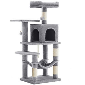 Cat Tree With Scratching Posts, Hammock, Plush Perch, Cat Activity Center