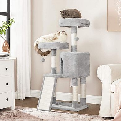 Cat Tree, Cat Tower, Cat Condo With Scratching Posts, 2 Plush Perches, Cat Cave, For Small Spaces