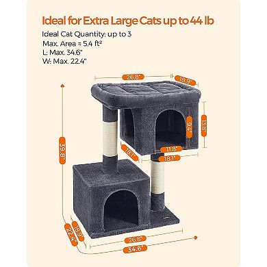 Cat Tree With Sisal-covered Scratching Posts, Plush Condos, Cat Furniture For Kittens