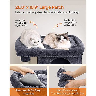 Cat Tree With Sisal-covered Scratching Posts, Plush Condos, Cat Furniture For Kittens