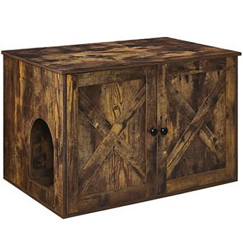 Hidden Cat Litter Box Enclosure, Wooden Cabinet Furniture, Cat Washroom With Doors