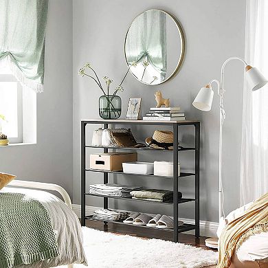 5-tier Shoe Storage Organizer With 4 Mesh Shelves For 16-20 Pairs