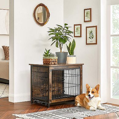Indoor Pet Crate, Wooden Dog Crate, Dog Furniture With Removable Tray