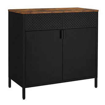 Storage Sideboard, With Adjustable Shelves, Floor Storage Cupboard, Steel Frame
