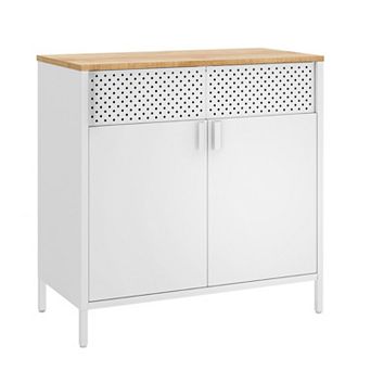 Storage Sideboard, With Adjustable Shelves, Floor Storage Cupboard, Steel Frame
