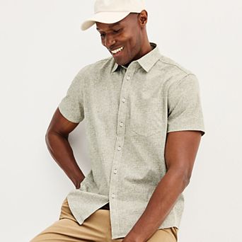 Men's FLX Tech Mesh Standard-Fit Short Sleeve Button-Down