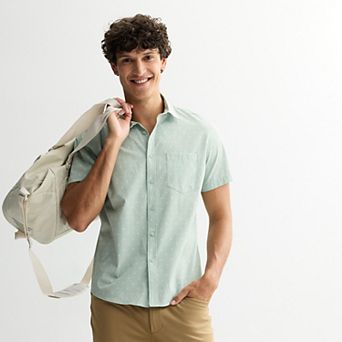Men's FLX Tech Mesh Standard-Fit Short Sleeve Button-Down