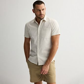 Men's FLX Tech Mesh Standard-Fit Short Sleeve Button-Down