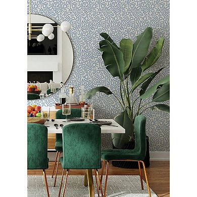 WallPops Aelfie Doodle Abstract Periwinkle Peel and Stick Wallpaper