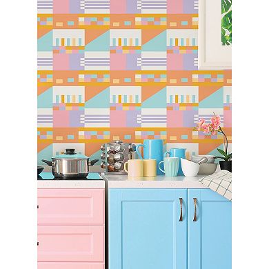 WallPops Aelfie Kiki Shapes Warm Peel and Stick Wallpaper