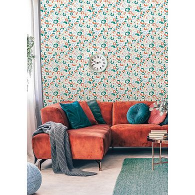 WallPops Aelfie Leopard Spots Warm Peel and Stick Wallpaper