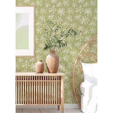 WallPops Alja Horvat Field of Flowers Orange Peel and Stick Wallpaper