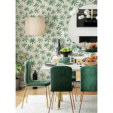 WallPops Alja Horvat Field of Flowers Orange Peel and Stick Wallpaper