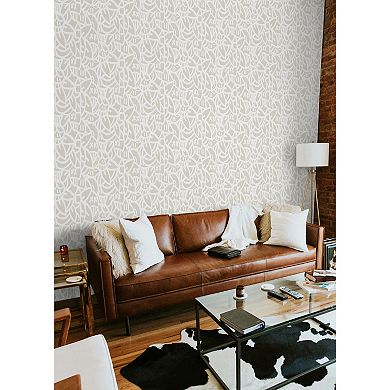 WallPops Arm of Casso Bold Arrangements Cream Peel and Stick Wallpaper