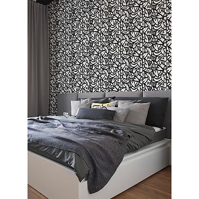 WallPops Arm of Casso Bold Arrangements Cream Peel and Stick Wallpaper