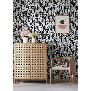 WallPops ByDylanM Larkspur Navy Peel and Stick Wallpaper