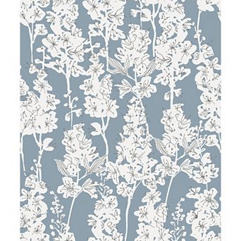 WallPops ByDylanM Larkspur Navy Peel and Stick Wallpaper