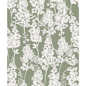 WallPops ByDylanM Larkspur Navy Peel and Stick Wallpaper