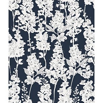 WallPops ByDylanM Larkspur Navy Peel and Stick Wallpaper