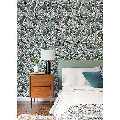 WallPops ByDylanM Moody June Blooms Dark Peel and Stick Wallpaper