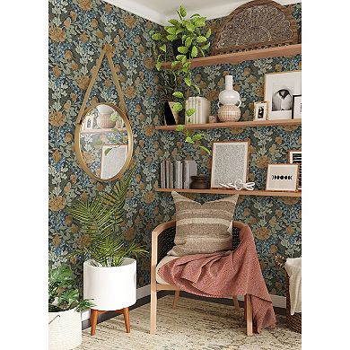 WallPops ByDylanM Moody June Blooms Dark Peel and Stick Wallpaper