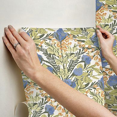 WallPops ByDylanM Moody June Blooms Dark Peel and Stick Wallpaper