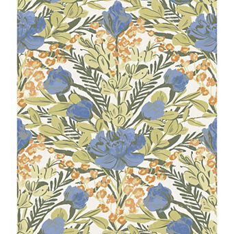 WallPops ByDylanM Moody June Blooms Dark Peel and Stick Wallpaper