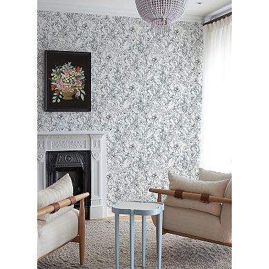 WallPops ByDylanM May Bloom Grey Peel and Stick Wallpaper