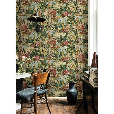 WallPops Caroline et Bettina le Forestier Yellow Grey Peel and Stick Wallpaper