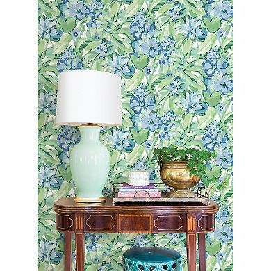 WallPops Caroline et Bettina Belles Fleurs Wine Peel and Stick Wallpaper
