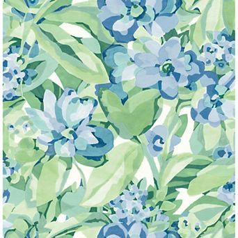 WallPops Caroline et Bettina Belles Fleurs Wine Peel and Stick Wallpaper