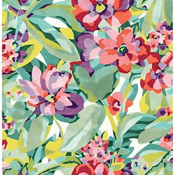 WallPops Caroline et Bettina Belles Fleurs Wine Peel and Stick Wallpaper