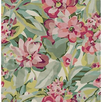 WallPops Caroline et Bettina Belles Fleurs Wine Peel and Stick Wallpaper