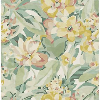 WallPops Caroline et Bettina Belles Fleurs Wine Peel and Stick Wallpaper
