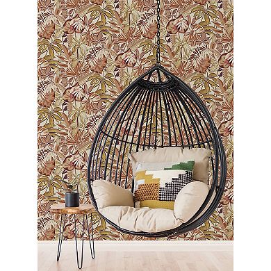 WallPops Caroline et Bettina Feuilles Spice Peel and Stick Wallpaper
