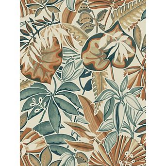 WallPops Caroline et Bettina Feuilles Spice Peel and Stick Wallpaper