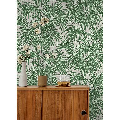 WallPops Egypt Sherrod Cassava Palm Black and Green Peel and Stick Wallpaper