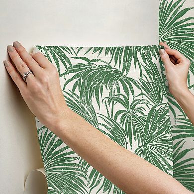 WallPops Egypt Sherrod Cassava Palm Black and Green Peel and Stick Wallpaper