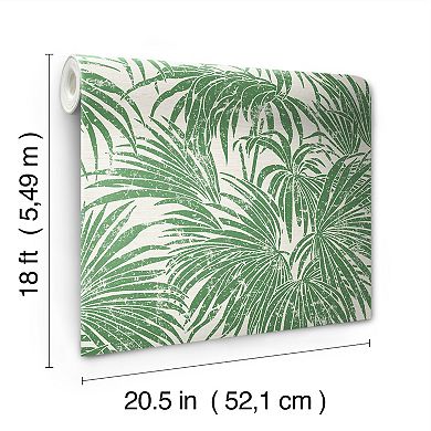 WallPops Egypt Sherrod Cassava Palm Black and Green Peel and Stick Wallpaper