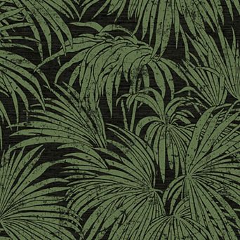 WallPops Egypt Sherrod Cassava Palm Black and Green Peel and Stick Wallpaper