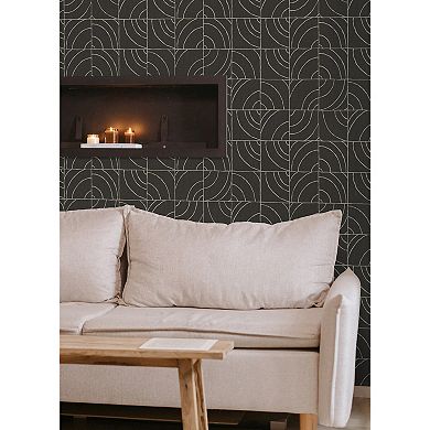 WallPops Egypt Sherrod Batik Blok Grey Peel and Stick Wallpaper