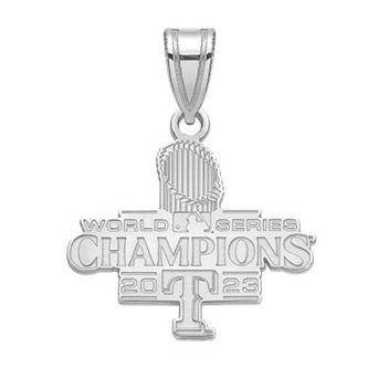 LogoArt Sterling Silver 2023 World Series Champs Texas Rangers Medium Pendant