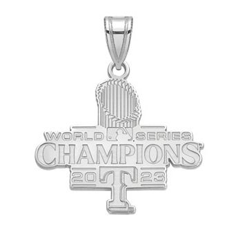 LogoArt Sterling Silver 2023 World Series Champs Texas Rangers Large Pendant