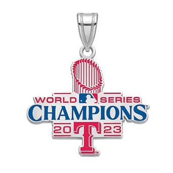 LogoArt Sterling Silver 2023 World Series Champs Texas Rangers Large Enamel Pendant