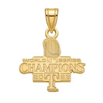 LogoArt 14k Gold Over Sterling Silver 2023 World Series Champs Texas Rangers Small Pendant