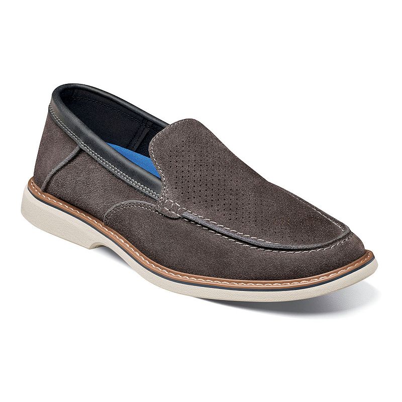 Nunn Bush® Otto EZ Men's Leather Slip-On Shoes, Size: 9, Gray