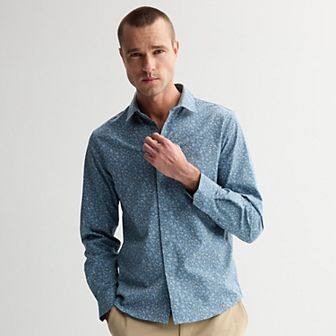 Men's FLX Performance Untucked-Fit Long Sleeve Button Down Shirt